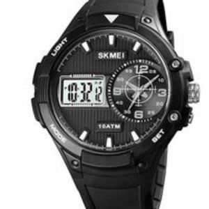 Black Leather Mens Fashion Analog Watch